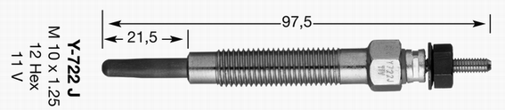 Свеча накаливания - 9974 NGK